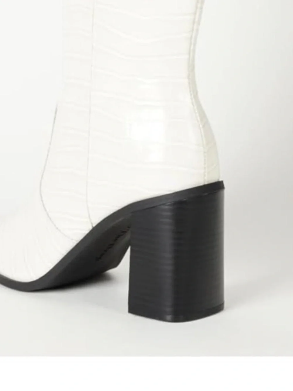 White Pointed-Toe Knee-High Boots